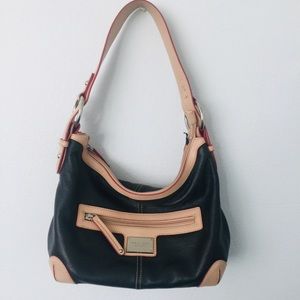 Black and Tan leather handbag. Great condition